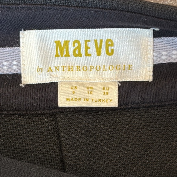 Maeve Anthropologie Mini Skirt Size 6 Black Pockets Exposed Back Zipper A-Line - Picture 4 of 9